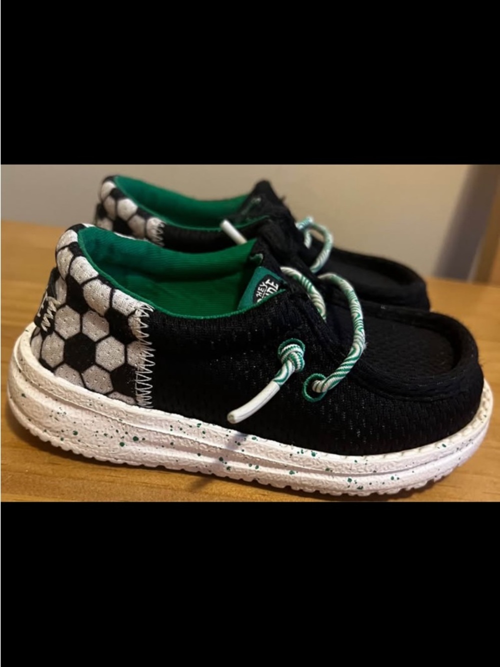 Hey Dude Kids Black & Green Slip-On Sneakers